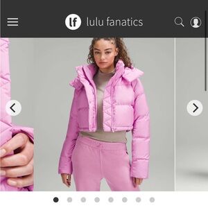 Lululemon Wunder Puff Super Cropped Jacket Dahlia Mauve